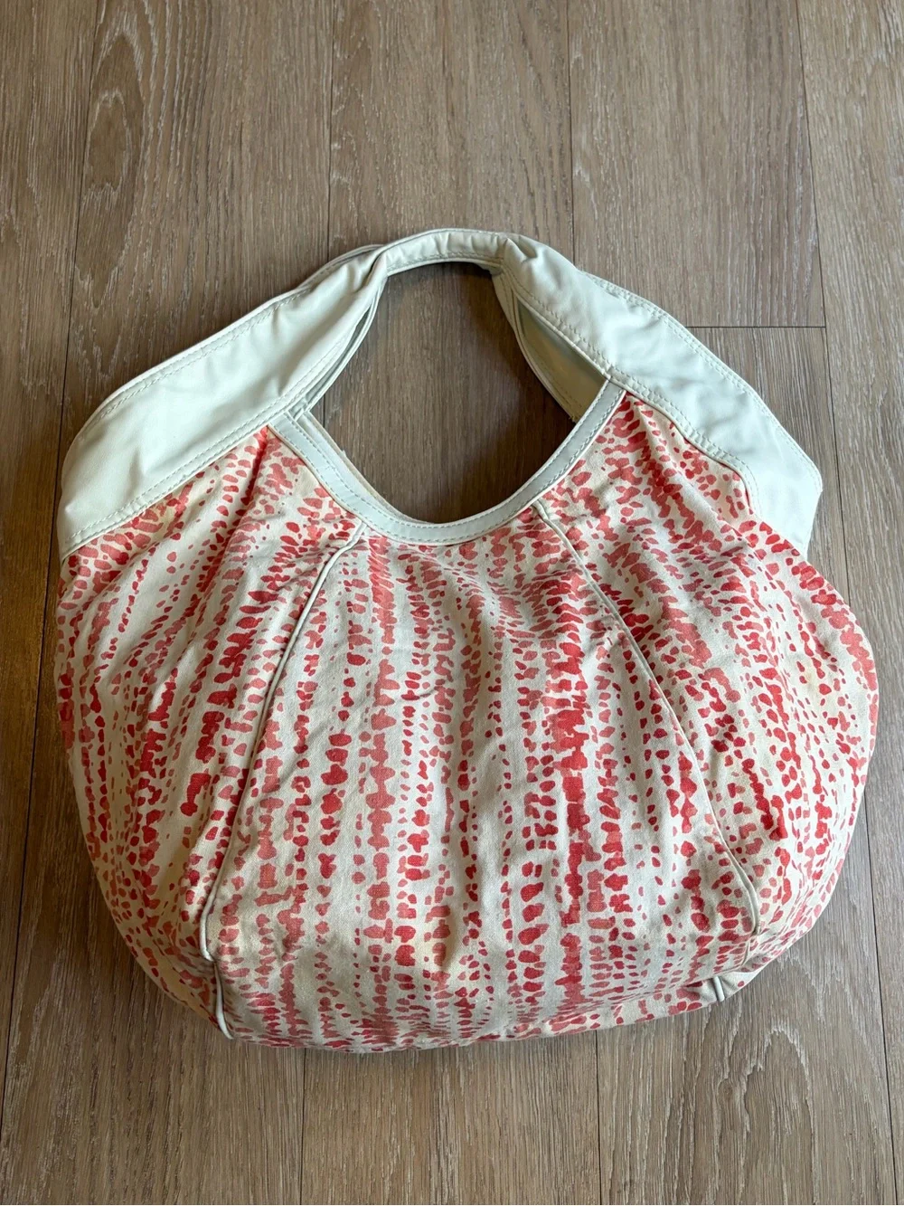 Y2K Cream & Coral Patterned Women’s Hobo Bag